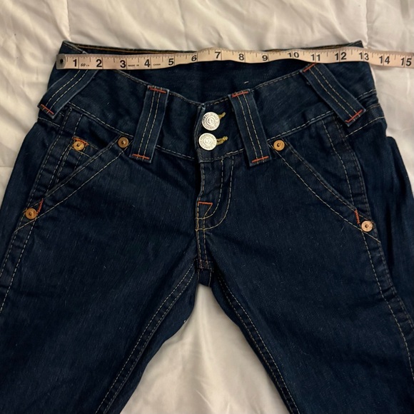 Y2K VINTAGE True Religion Sammy Jeans Women's Size 26, Dark Rinse, Low Rise - Picture 3 of 14
